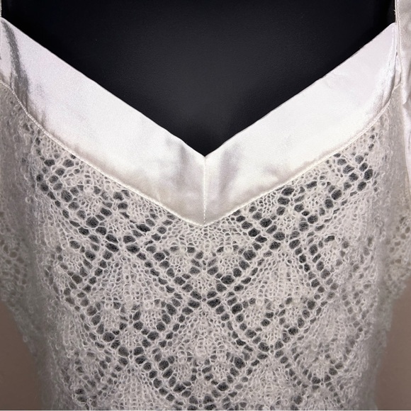 Vintage 90s Y2K Era Moda Mohair Ivory Soft Knit Tank Neutral Classic Medium - Picture 4 of 14